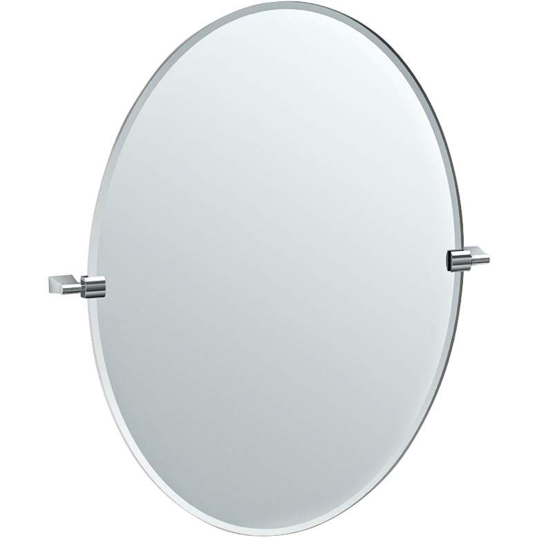 Image 1 Gatco Bleu Chrome 28 1/4 inch x 32 inch Oval Vanity Mirror
