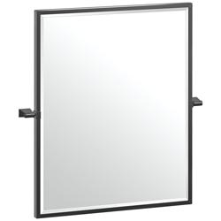 Gatco Bleu Matte Black 23 1/2&quot; x 25&quot; Framed Wall Mirror