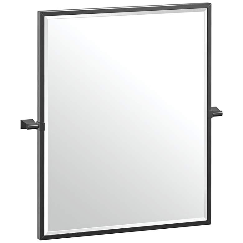 Image 1 Gatco Bleu Matte Black 23 1/2" x 25" Framed Wall Mirror