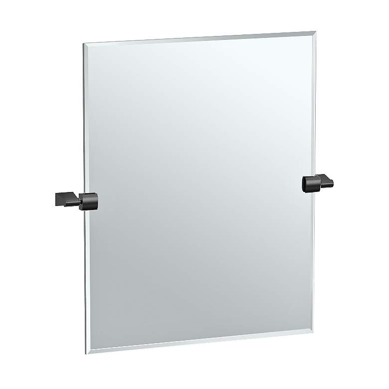 Image 1 Gatco Bleu Matte Black 24 inch x 24 inch Rectangle Wall Mirror