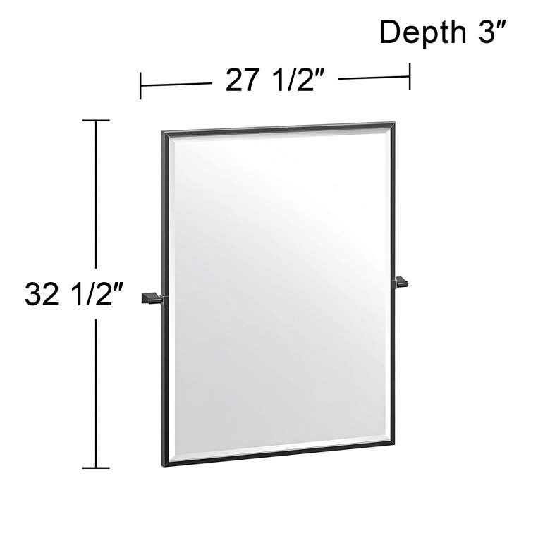 Image 4 Gatco Bleu Matte Black 27 1/2" x 32 1/2" Framed Wall Mirror more views