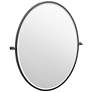 1_Gatco Bleu Matte Black 28" x 33" Framed Oval Wall Mirror