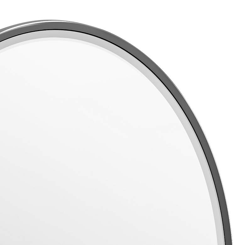 Image 2 Gatco Bleu Matte Black 28" x 33" Framed Oval Wall Mirror more views