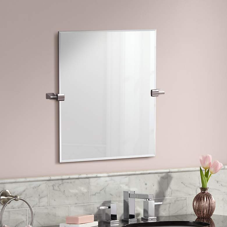 Image 1 Gatco Bleu Satin Nickel 19 1/2 inch x 24 inch  Wall Mirror