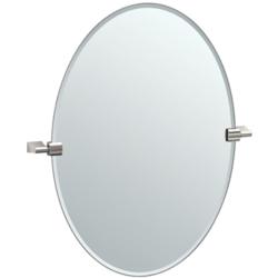 Gatco Bleu Satin Nickel 23 1/2" x 26 1/2" Vanity Wall Mirror