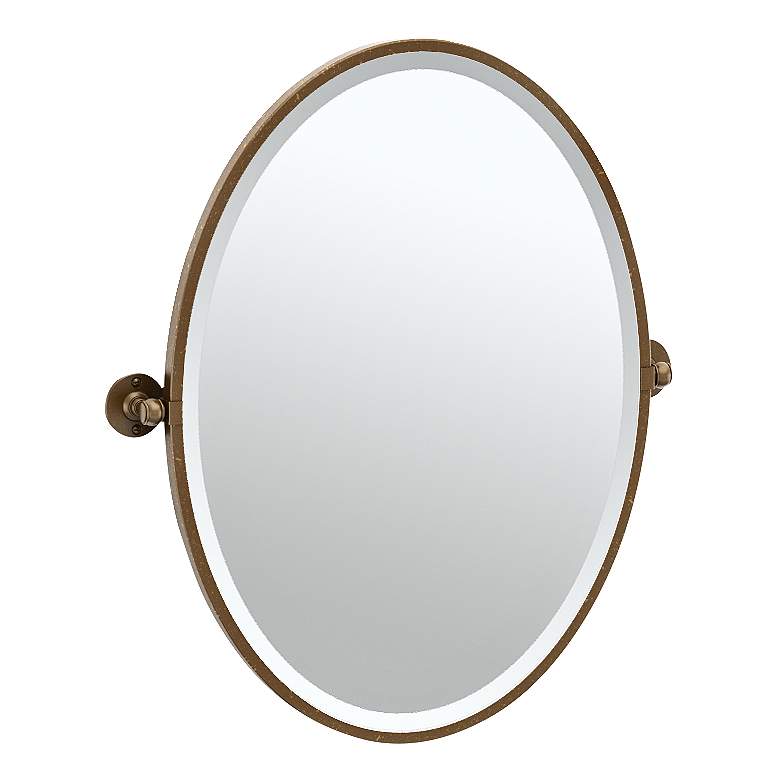 Image 1 Gatco Cafe Bronze 24 1/4 inch x 27 1/2 inch Oval Vanity Mirror