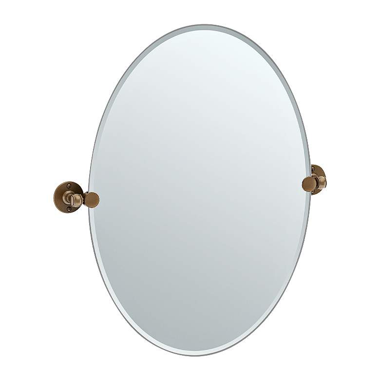Image 1 Gatco Cafe Bronze 24" x 26 1/2" Oval Vanity Wall Mirror
