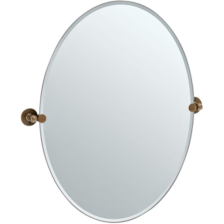 Image 1 Gatco Cafe Bronze 28 3/4 inch x 32 inch Large Oval Vanity Mirror