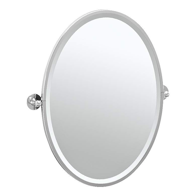 Image 1 Gatco Cafe Chrome 24 1/4 inch x 27 1/2 inch Oval Vanity Mirror