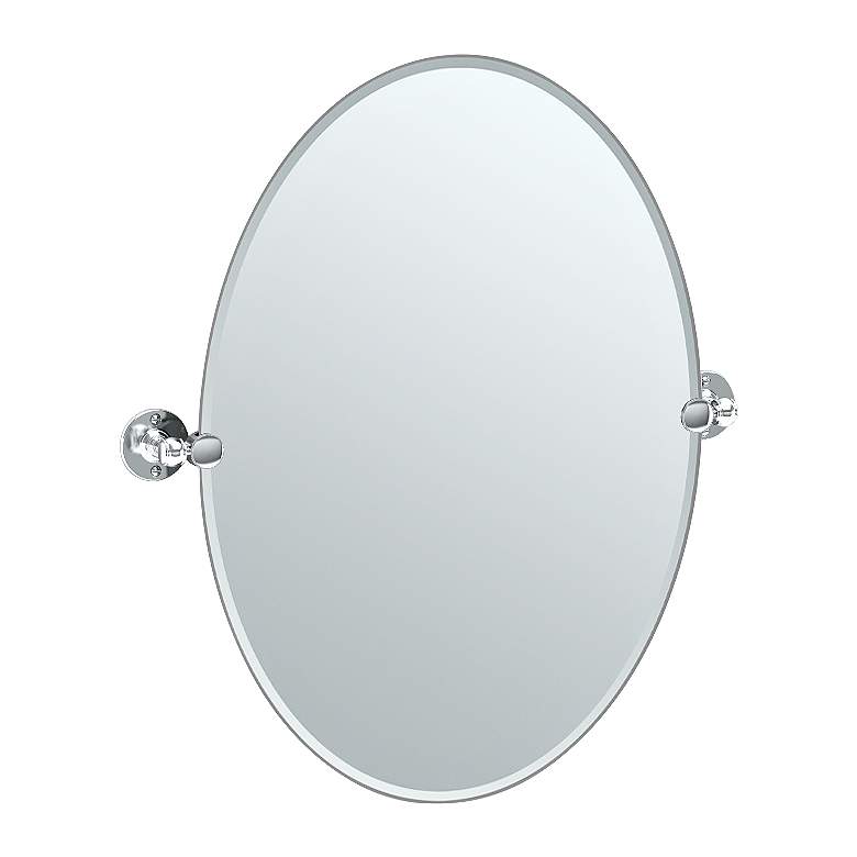 Image 1 Gatco Cafe Chrome 24 inch x 26 1/2 inch Oval Vanity Mirror