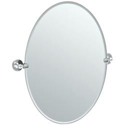 Gatco Cafe Chrome 24&quot; x 26 1/2&quot; Oval Vanity Mirror