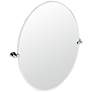1_Gatco Channel Chrome 28 1/2" x 32" Oval Wall Mirror