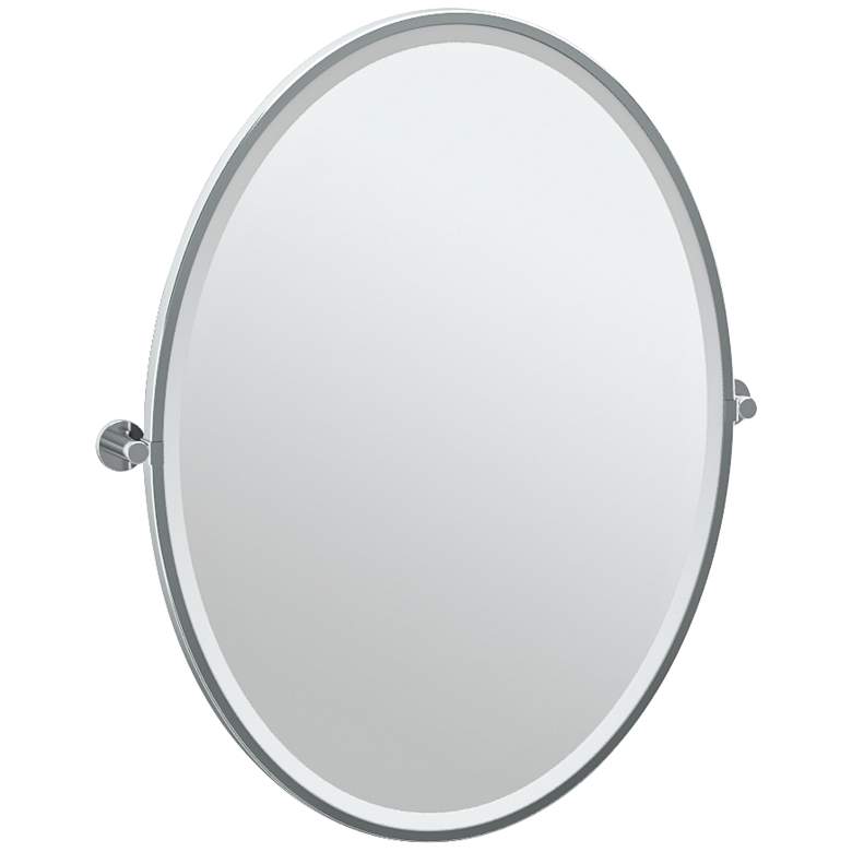 Image 1 Gatco Channel Chrome 28 1/4 inch x 33 inch Oval Wall Mirror