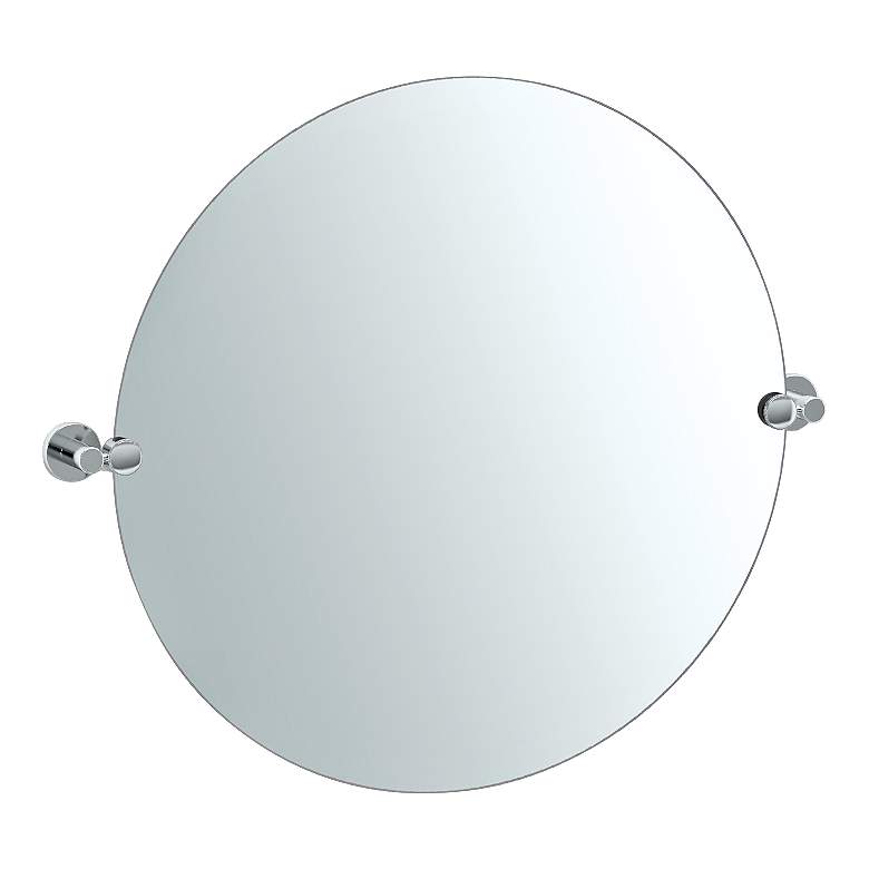 Image 1 Gatco Channel Chrome 29 1/2 inch x 25 inch Round Vanity Mirror