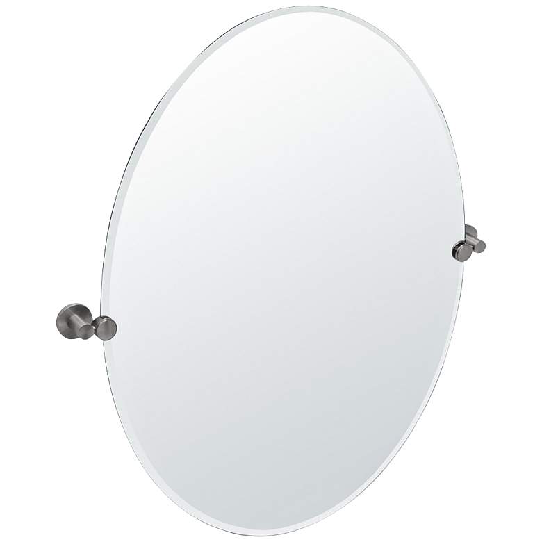 Image 1 Gatco Channel Large Satin Nickel 28 1/2 inch x 32 inch Mirror