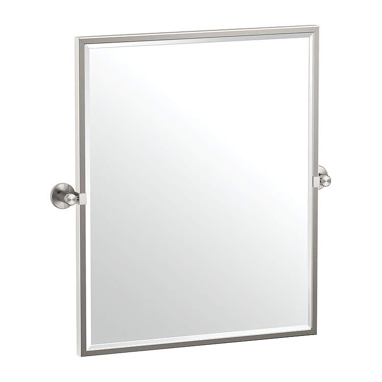 Image 1 Gatco Channel Satin Nickel 23 3/4 inch x 25 inch Framed Wall Mirror