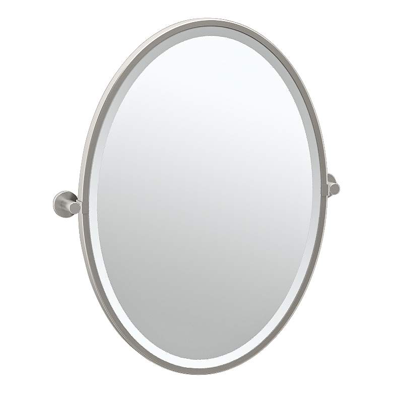 Image 1 Gatco Channel Satin Nickel 23 3/4" x 27 1/2" Wall Mirror