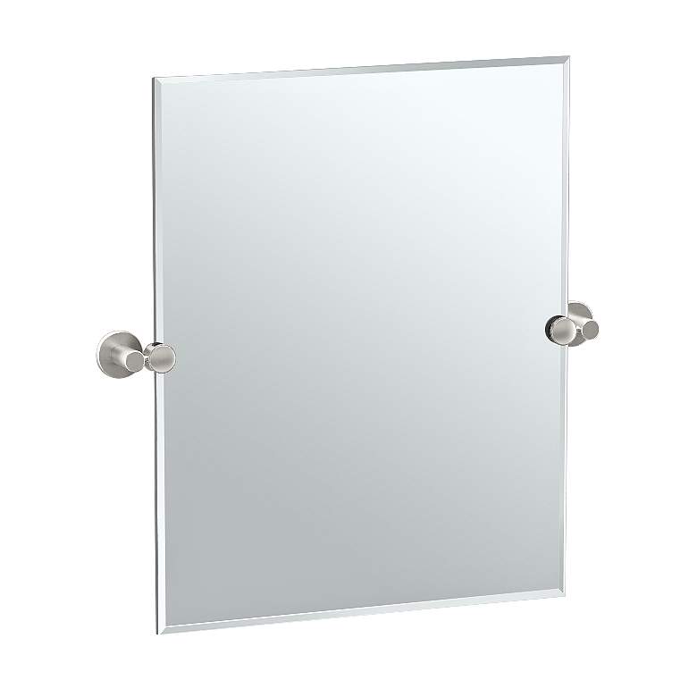 Image 1 Gatco Channel Satin Nickel 24 inch x 24 inch Vanity Wall Mirror
