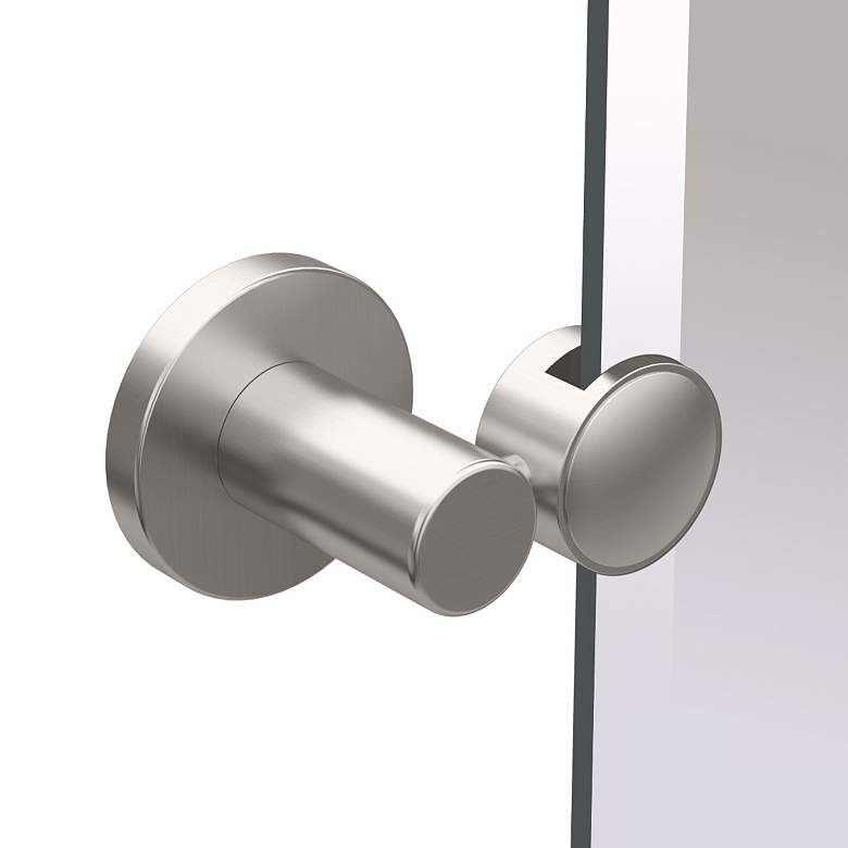 Image 2 Gatco Channel Satin Nickel 24" x 26 1/2" Oval Wall Mirror more views