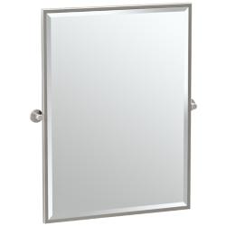 Gatco Channel Satin Nickel 27 3/4" x 32 1/2" Wall Mirror