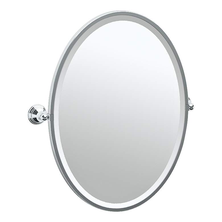 Image 1 Gatco Charlotte Chrome 24 1/2" x 27 1/2" Oval Wall Mirror