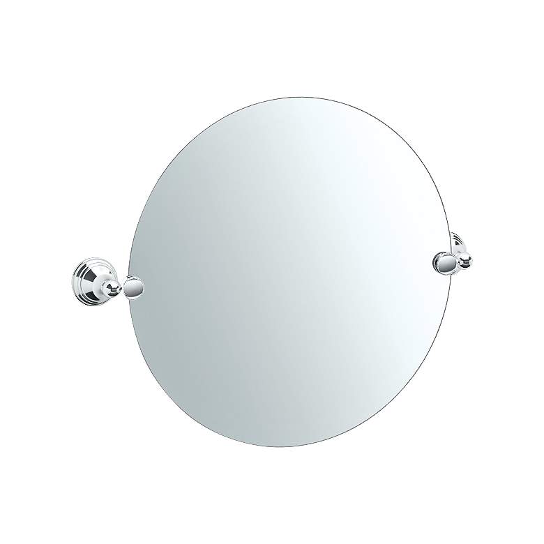 Image 1 Gatco Charlotte Chrome 24 inch x 19 inch Round Vanity Mirror