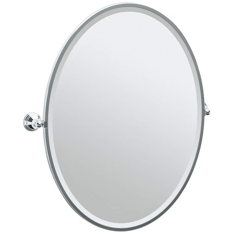 Image 1 Gatco Charlotte Chrome 29 inch x 33 inch Oval Wall Mirror