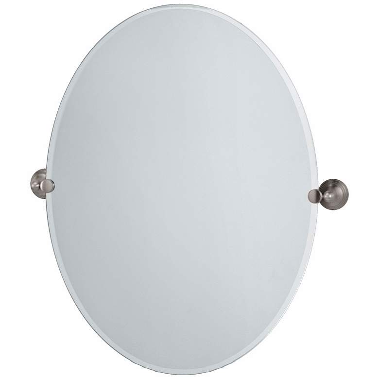 Image 1 Gatco Charlotte Satin Nickel 27 1/2" x 32" Oval Wall Mirror