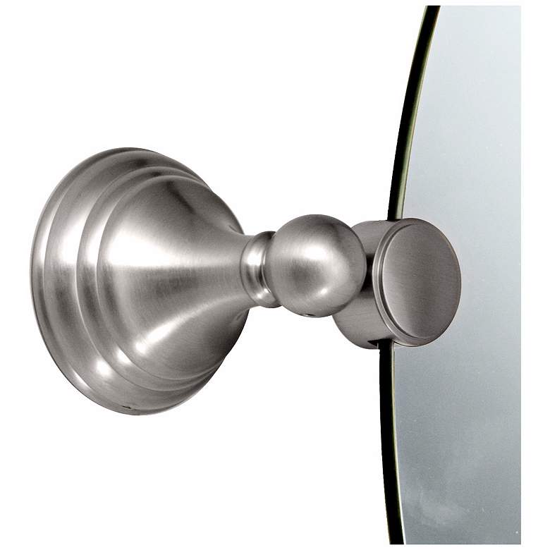 Image 2 Gatco Charlotte Satin Nickel 27 1/2 inch x 32 inch Oval Wall Mirror more views