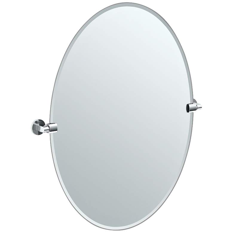 Image 1 Gatco Chrome Zone 28 1/2 inch x 32 inch Oval Wall Mirror