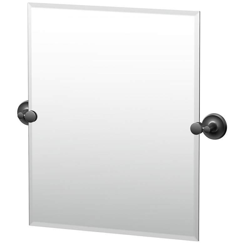 Image 1 Gatco Designer II 24"H Frameless Rectangle Mirror, Matte Black