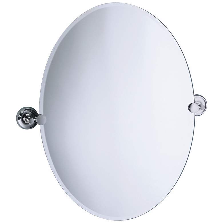 Image 1 Gatco Designer II 24" x 26 1/2" Oval Tilting Wall Mirror