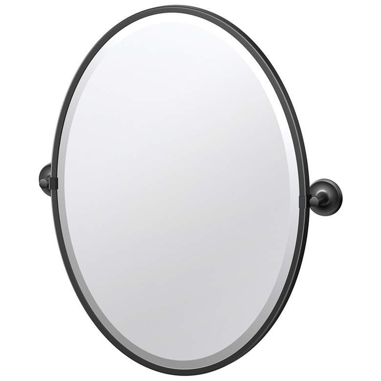 Image 1 Gatco Designer II 27.5"H Framed Oval Mirror, Matte Black