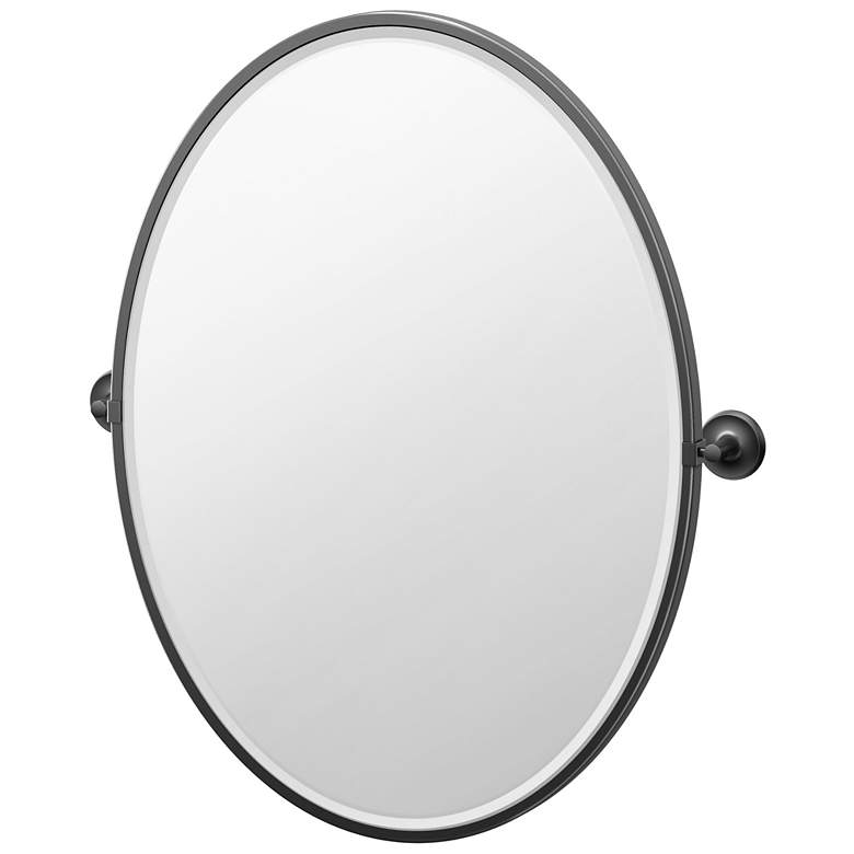 Image 1 Gatco Designer II 33"H Framed Oval Mirror, Matte Black