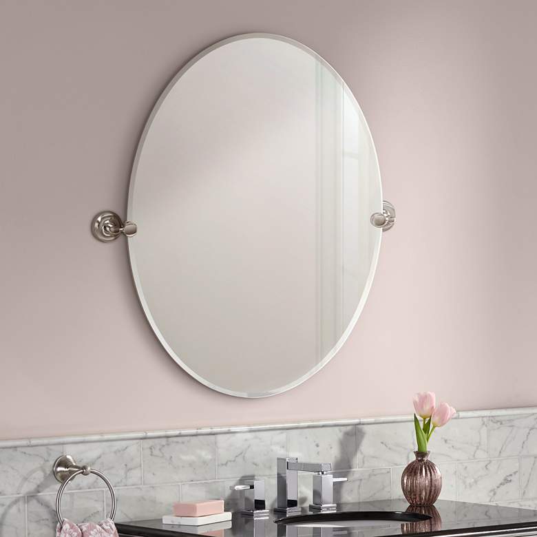 Image 1 Gatco Designer II Chrm 28 1/2" x 32" Oval Vanity Mirror