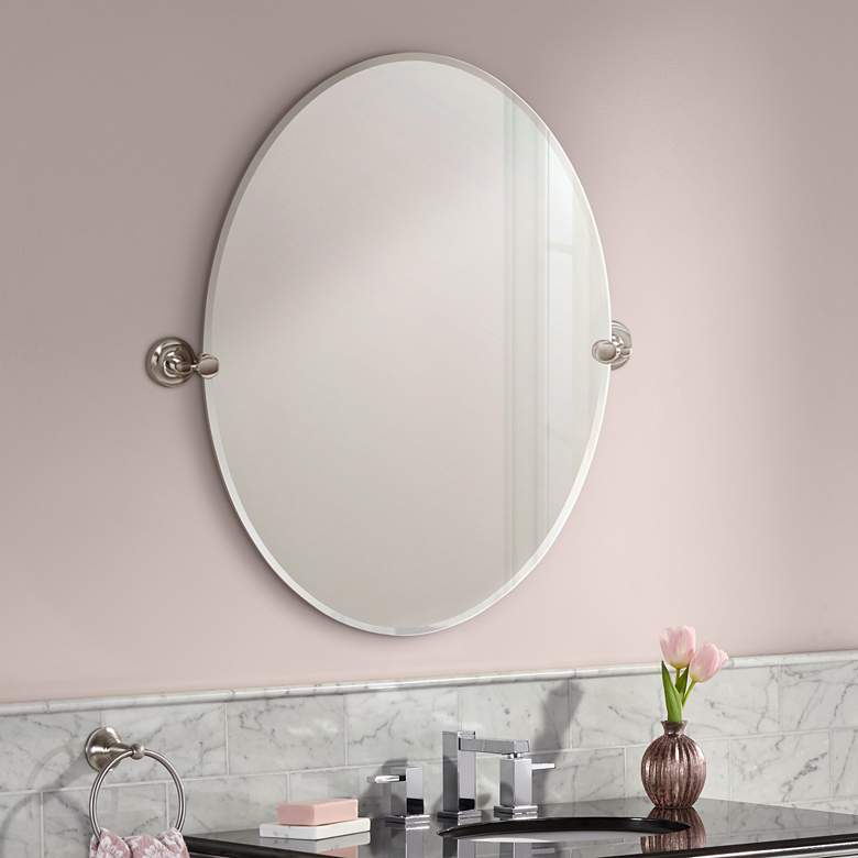 Image 1 Gatco Designer II Chrm 28 1/2 inch x 32 inch Oval Vanity Mirror