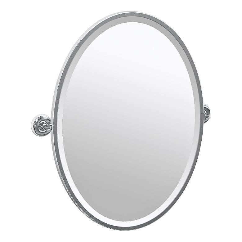 Image 1 Gatco Designer II Chrome 24 1/2 inch x 27 1/2 inch Oval Wall Mirror