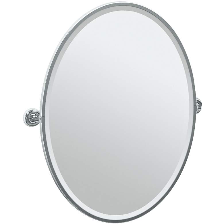 Image 1 Gatco Designer II Chrome 29 inch x 33 inch Oval Vanity Mirror