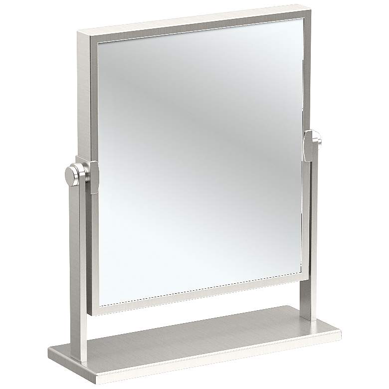 Image 1 Gatco Elegant Satin Nickel Rectangular Table Mirror