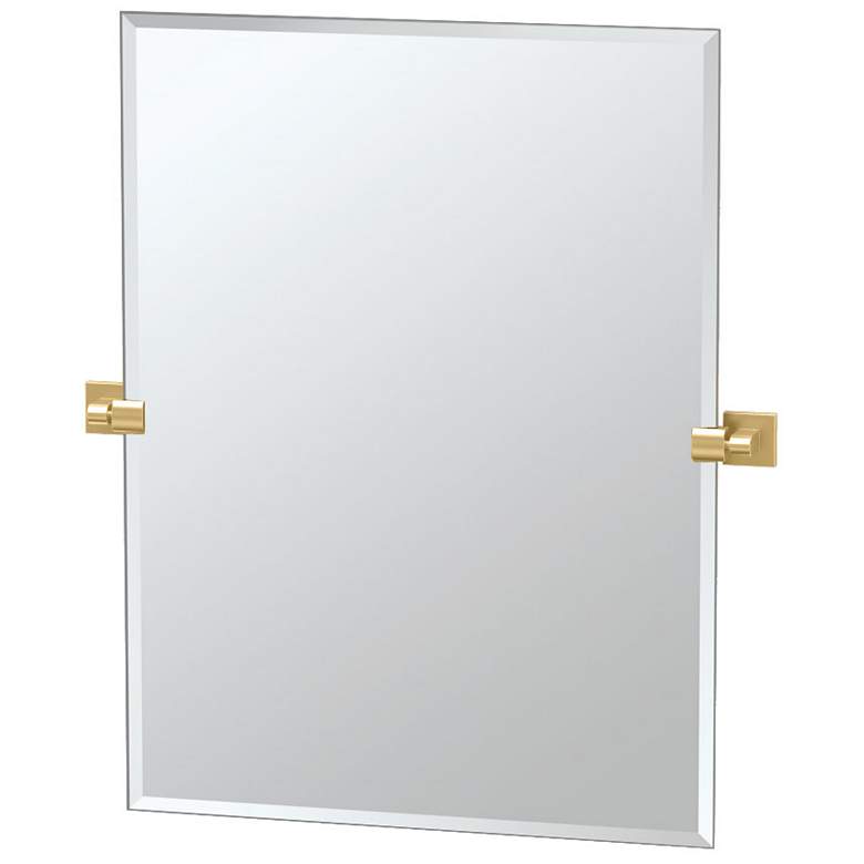 Image 1 Gatco Elevate 31.5"H Frameless Rectangle Mirror, Brushed Brass