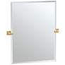 1_Gatco Elevate 31.5"H Frameless Rectangle Mirror, Brushed Brass