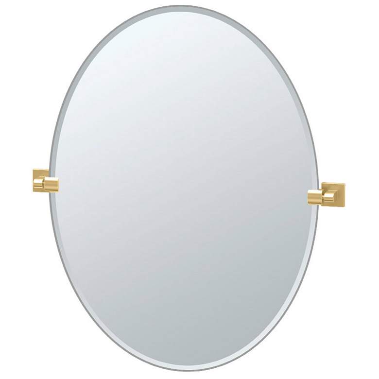 Image 1 Gatco Elevate 32"H Frameless Oval Mirror, Brushed Brass