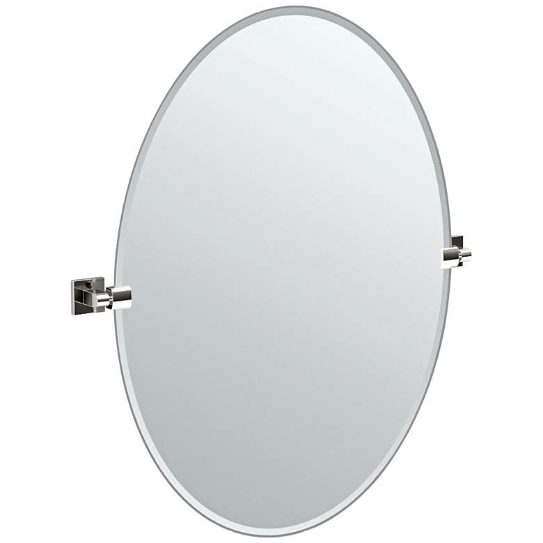 Image 1 Gatco Elevate Chrome 28 1/2" x 32" Oval Wall Mirror