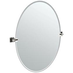 Gatco Elevate Chrome 28 1/2&quot; x 32&quot; Oval Wall Mirror