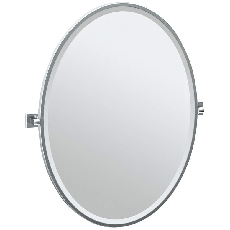 Image 1 Gatco Elevate Chrome 28 1/4 inch x 33 inch Oval Wall Mirror