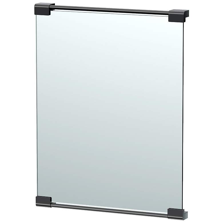 Image 1 Gatco Fixed Mount 24"H Frameless Rectangle Decor Mirror, Matte Black