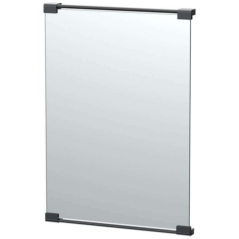 Image 1 Gatco Fixed Mount 30"H Frameless Rectangle Decor Mirror, Matte Black