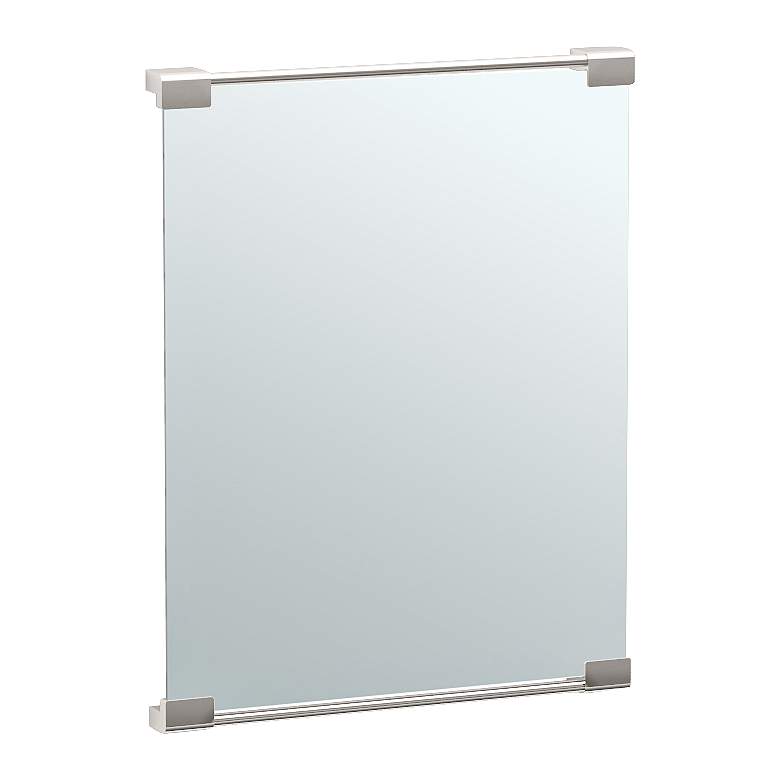 Image 1 Gatco Fixed Mount Satin Nickel 19 1/2 inch x 25 1/2 inch Wall Mirror