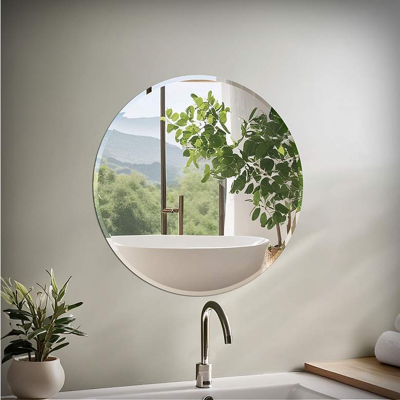 Image 2 Gatco Flush Mount EZ Hanging 24.5"H Frameless Round Mirror more views