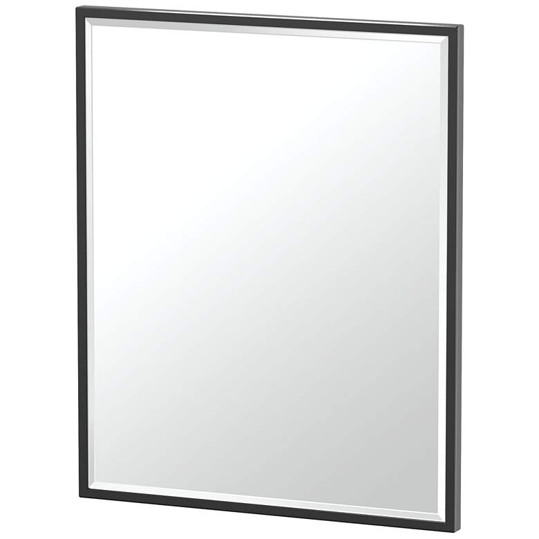 Image 1 Gatco Flush Mount EZ Hanging 25"H Framed Rectangular Mirror, Matte Black